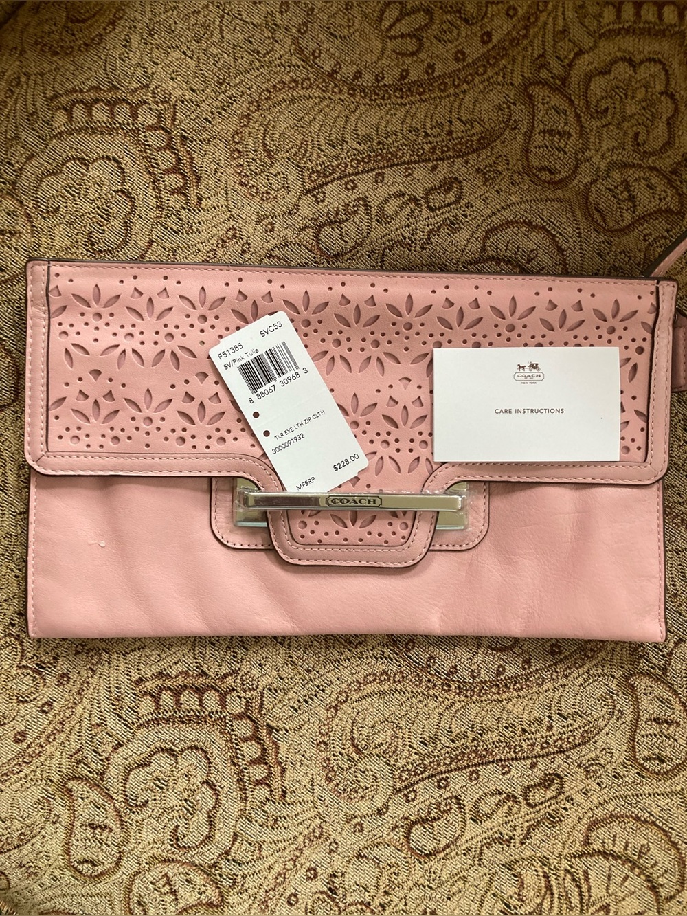 Coach Taylor Eyelet Zip Clutch